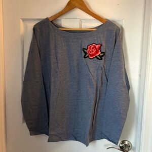 NWT, Boatneck long sleeve tee